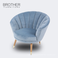 Sala de estar mobiliário moderno estilo azul tecido um assento sotaque sofá cadeira